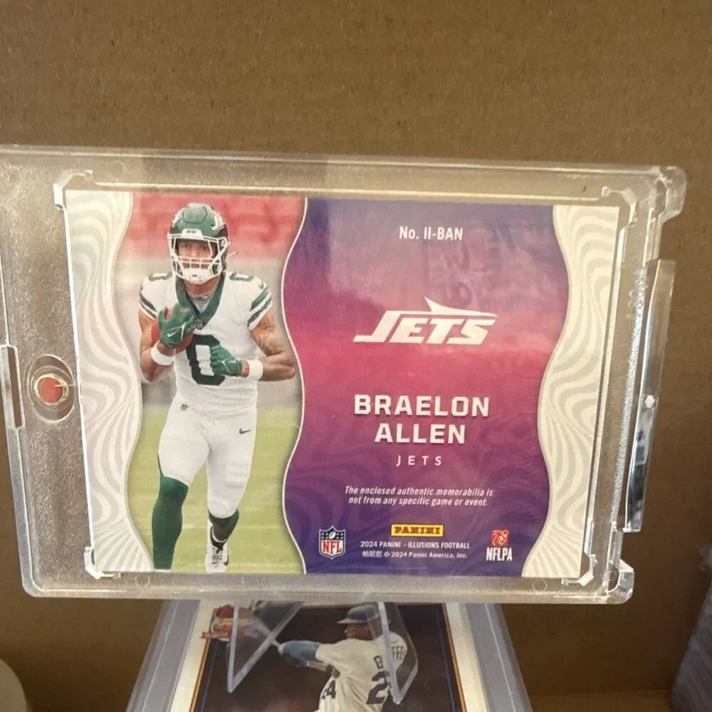 2024 Panini Illusions Braelon Allen Jets Instant Impact II-BAN Red /199 RC MEM